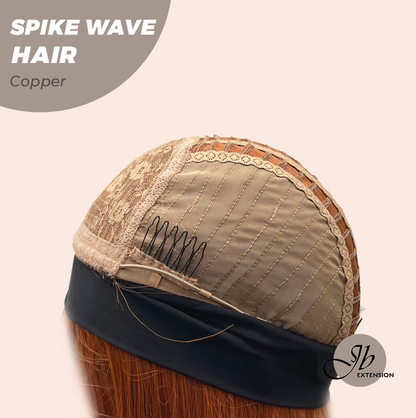 JBEXTENSION 24 Inches Long Curly Hair Copper Headband Wig SPIKE WAVE HAIR - COPPER