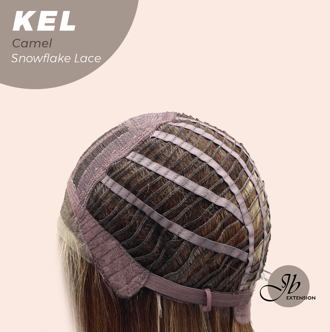 [FINAL SALE] JBEXTENSION 22 Inches Camel Pre-Cut Snowflake Lace Frontlace Glueless Wig KEL CAMEL【PERMATEASE】【BENDY EAR TABS】- M/L