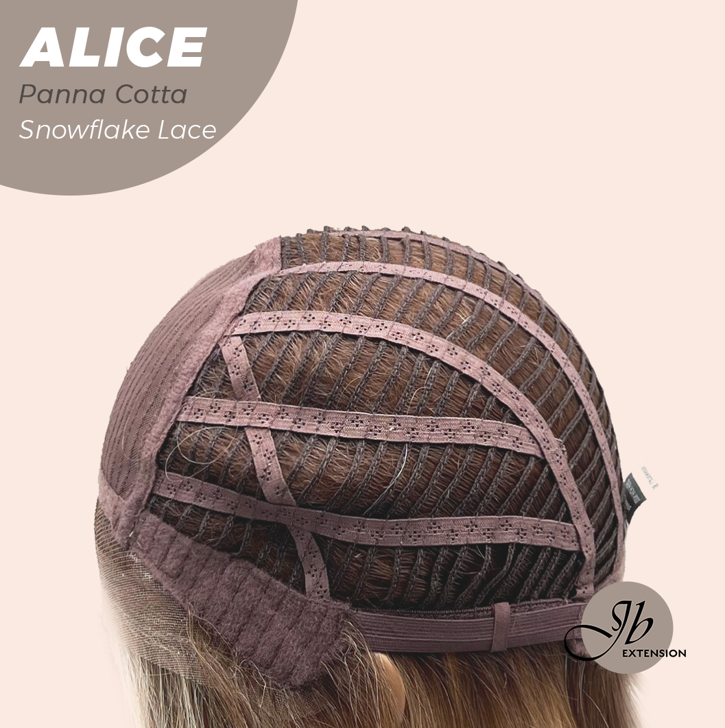 JBEXTENSION 12 Inches Panna Cotta Pre-Cut Side Part Snowflake Lace Frontlace Glueless Wig ALICE PANNA COTTA【BENDY EAR TABS】