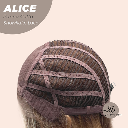 JBEXTENSION 12 Inches Panna Cotta Pre-Cut Side Part Snowflake Lace Frontlace Glueless Wig ALICE PANNA COTTA【BENDY EAR TABS】