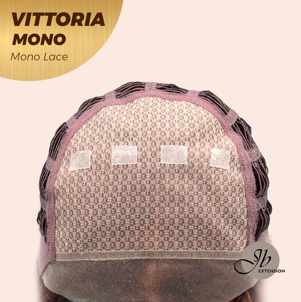 [FINAL SALE] JBEXTENSION VITTORIA MONO Monofilament Handmade Wig 6X5 Full Monofilament Hand Tied Top Wig 16 Inches Dark Red Curly Mono Lace Wig With Anti-slip Silicone Strips Glueless Wig VITTORIA MONO【BENDY EAR TABS】