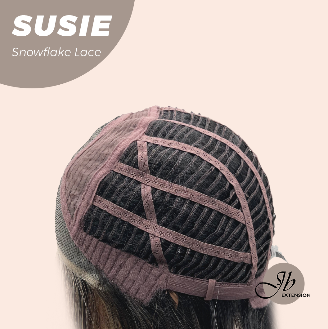 JBEXTENSION 16 Inches Dark Hazelnut Pre-Cut Arc Snowflake Lace Frontlace Glueless Wig SUSIE SNOWFLAKE【BENDY EAR TABS】