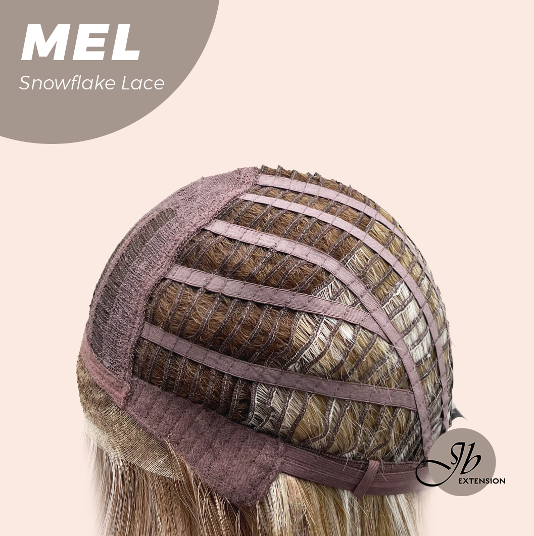 JBEXTENSION 20 Inches Ash Blonde Curly Pre-Cut Snowflake Lace Frontlace Glueless Wig MEL ASH BLONDE【PERMATEASE】【BENDY EAR TABS】- M/L