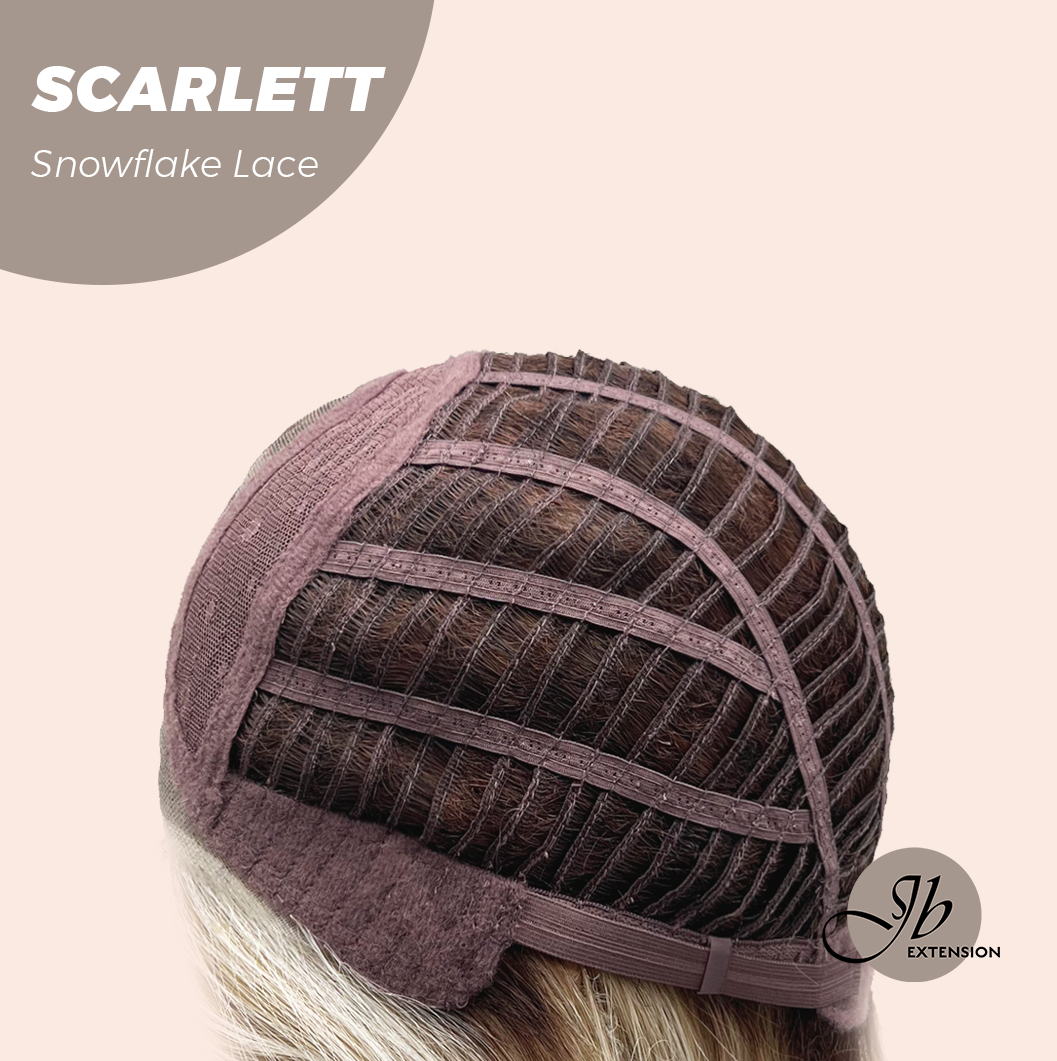JBEXTENSION 19 Inches Curly Mix Blonde Pre-Cut Arc Snowflake Lace Frontlace Glueless Wig SCARLETT【BENDY EAR TABS】