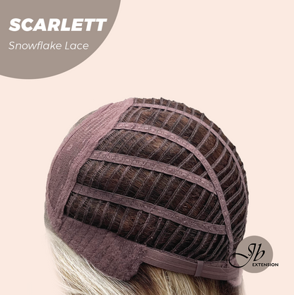 JBEXTENSION 19 Inches Curly Mix Blonde Pre-Cut Arc Snowflake Lace Frontlace Glueless Wig SCARLETT【BENDY EAR TABS】