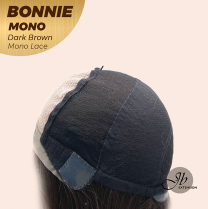 JBEXTENSION BONNIE MONO Full Monofilament Handmade Full Lace Full Hand Tied Wig 12 Inches Dark Brown Mono Lace Handmade Futura Fiber Glueless Wig BONNIE MONO DARK BROWN【BENDY EAR TABS】