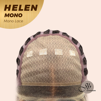 JBEXTENSION HELEN MONO Monofilament Handmade Wig 6X5 Full Monofilament Hand Tied Top Wig 14 Inches Honey Blonde Mono Lace Wig with Anti-slip Silicone Strips Glueless Wig HELEN MONO【BENDY EAR TABS】