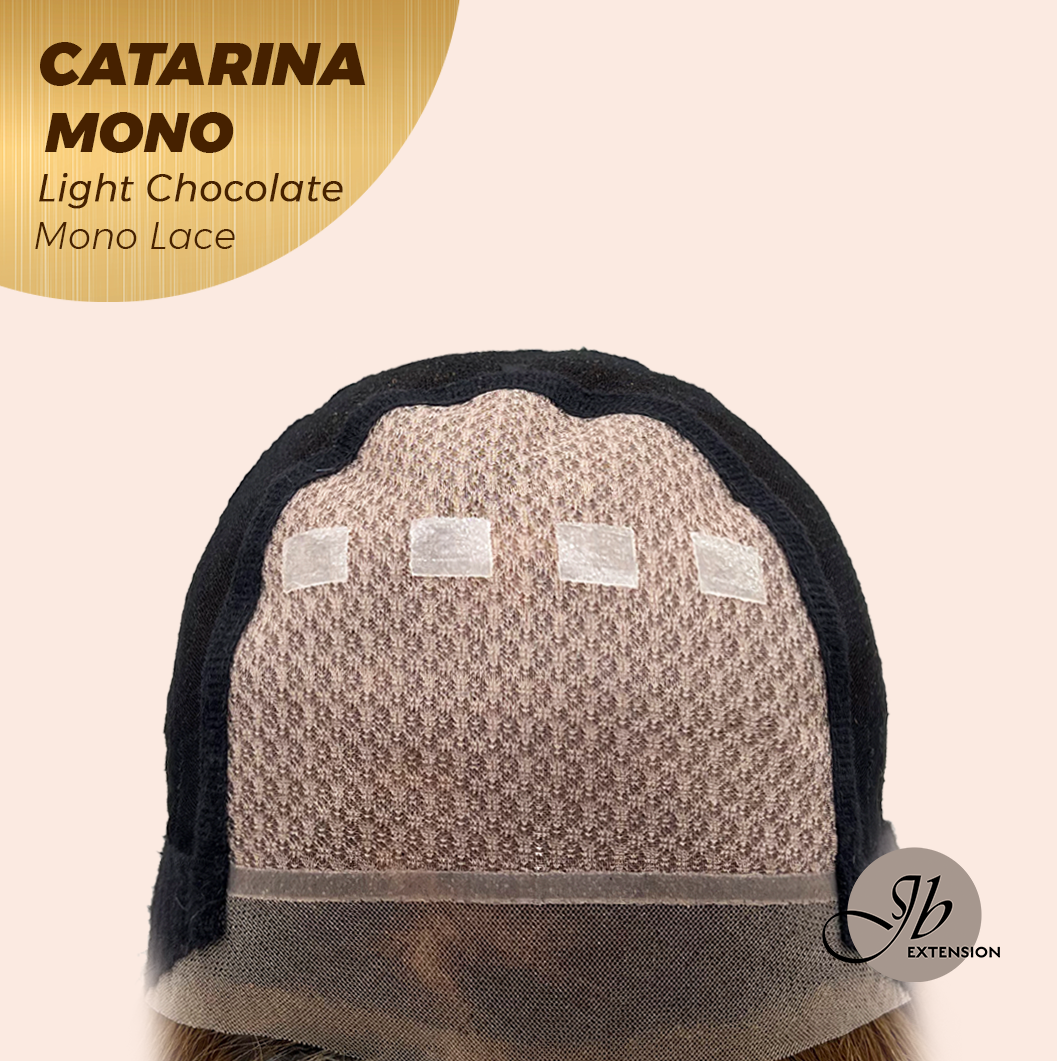 JBEXTENSION CATARINA MONO Full Monofilament Handmade Full Lace Full Hand Tied Wig 13 Inches Light Chocolate Mono Lace Handmade Futura Fiber Wig with Anti-slip Silicone Strips Glueless Wig CATARINA MONO LIGHT CHOCOLATE【BENDY EAR TABS】