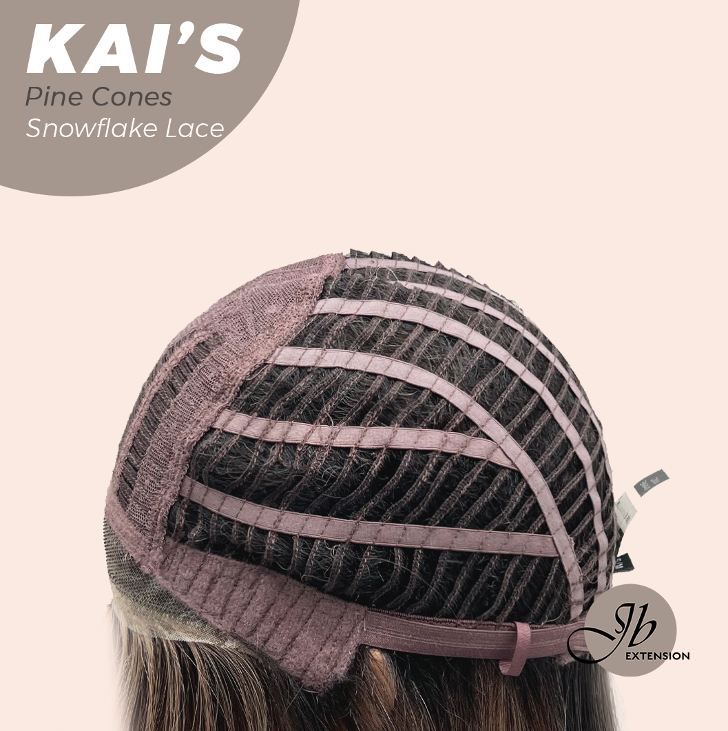 JBEXTENSION 18 Inches Pine Cones Pre-Cut Snowflake Lace Frontlace Glueless Wig KAI'S PINE CONES【PERMATEASE】【BENDY EAR TABS】- M/L