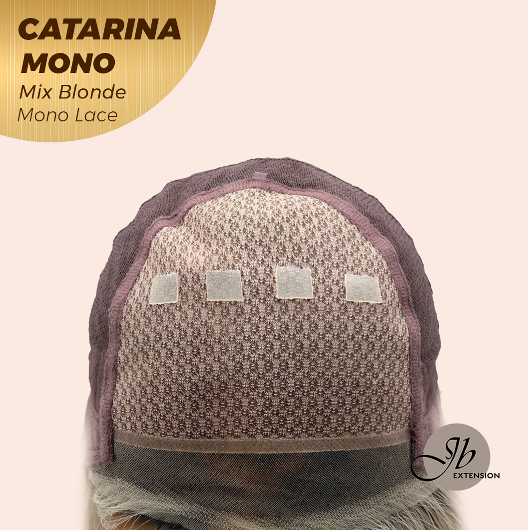 JBEXTENSION CATARINA MONO Full Monofilament Handmade Full Lace Full Hand Tied Wig 13 Inches Mix Blonde Mono Lace Handmade Futura Fiber Wig with Anti-slip Silicone Strips Glueless Wig CATARINA MONO MIX BLONDE【BENDY EAR TABS】