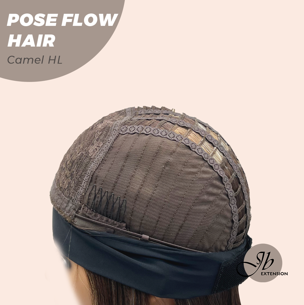 JBEXTENSION 18 Inches Camel Highlight Headband Wig POSE FLOW HAIR - CAMEL HIGHLIGHT