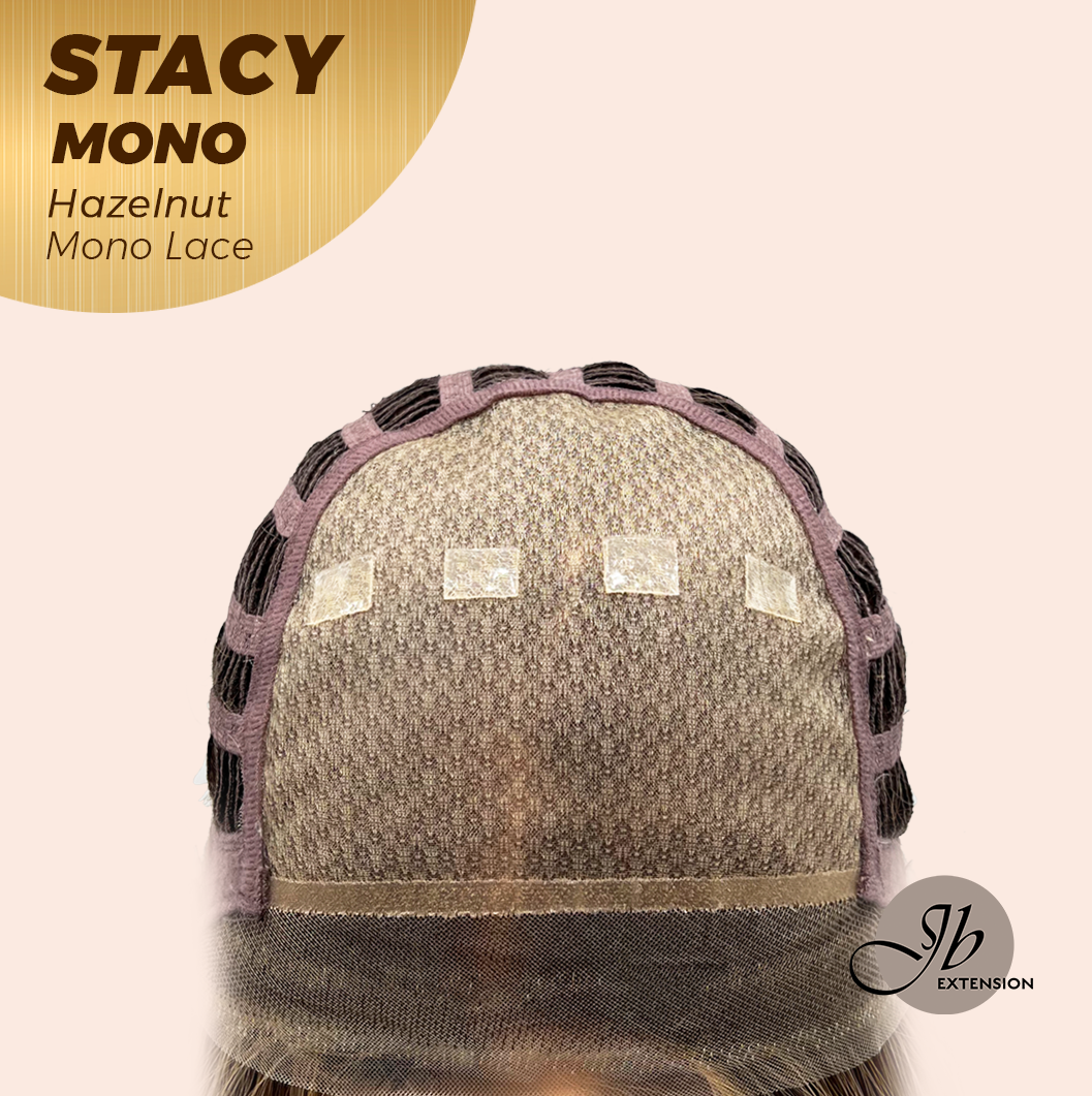 [PRE-ORDER] JBEXTENSION STACY MONO Monofilament Handmade Wig 6X5 Full Monofilament Hand Tied Top Wig 18 Inches Hazelnut Mono Lace Wig with Anti-slip Silicone Strips Glueless Wig STACY MONO - HAZELNUT【BENDY EAR TABS】