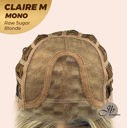JBEXTENSION CLAIRE MONO Partial Monofilament Wig 22 Inches Raw Sugar Blonde Partial Mono Lace Glueless Wig CLAIRE MONO RAW SUGAR BLONDE【BENDY EAR TABS】