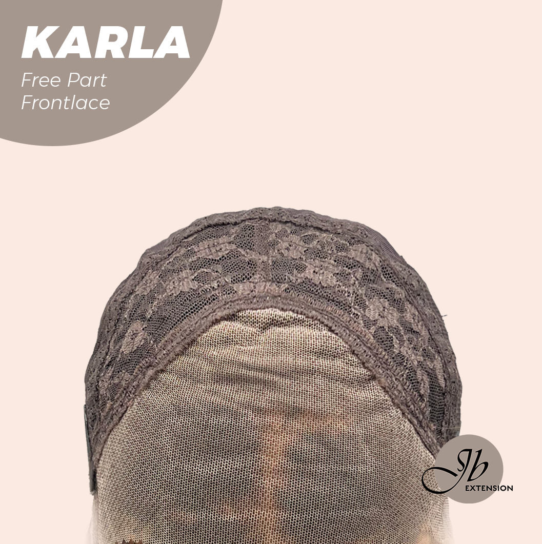 JBEXTENSION 22 Inches Brown Highlight Wave Fiber X, Tangle Less Pre-Cut Free Part Frontlace Glueless Wig KARLA【FIBER X】