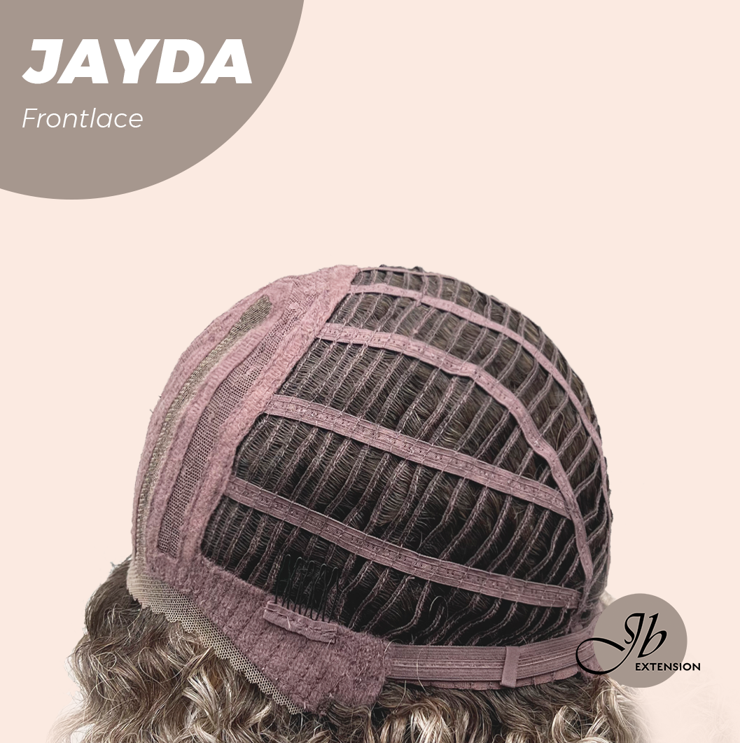 JBEXTENSION 12 Inches Deep Curly Ash Grey Pre-Cut Side Part Frontlace Glueless Black Sapphire Wig JAYDA【BENDY EAR TABS】
