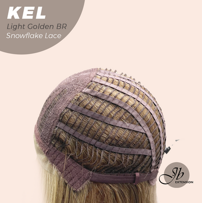 JBEXTENSION 22 Inches Light Golden Brown Pre-Cut Snowflake Lace Frontlace Glueless Wig KEL LIGHT GOLDEN BROWN【PERMATEASE】【BENDY EAR TABS】- M/L