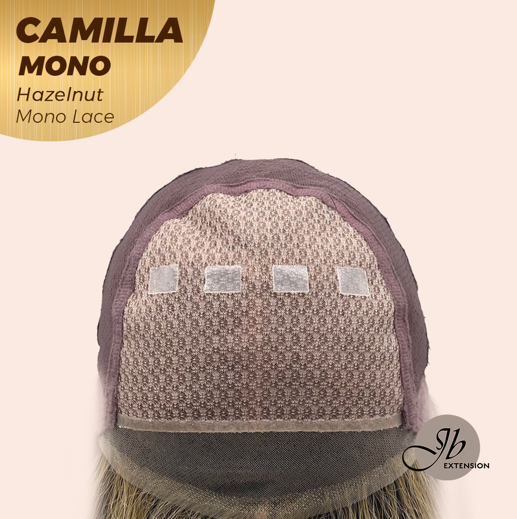 JBEXTENSION CAMILLA MONO Monofilament Handmade Wig 6X5 Full Monofilament Hand Tied Top Wig 20 Inches Hazelnut Mono Lace Wig With Anti-slip Silicone Strips Glueless Wig CAMILLA MONO HAZELNUT【BENDY EAR TABS】