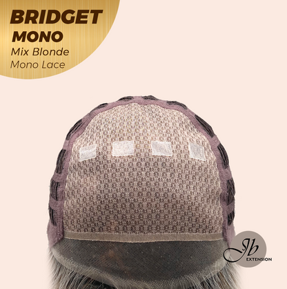 JBEXTENSION BRIDGET MONO Monofilament Handmade Wig 6X5 Full Monofilament Hand Tied Top Wig 15 Inches Mix Blonde Mono Lace Wig With Anti-slip Silicone Strips Glueless Wig BRIDGET MONO MIX BLONDE【BENDY EAR TABS