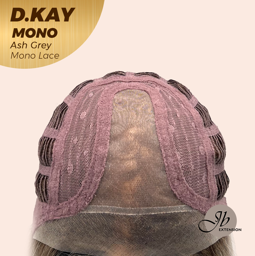 JBEXTENSION D.KAY MONO Partial Monofilament Wig 18 Inches Ash Grey Partial Mono Lace Glueless Women Fashion Wig D.KAY MONO ASH GREY【BENDY EAR TABS】