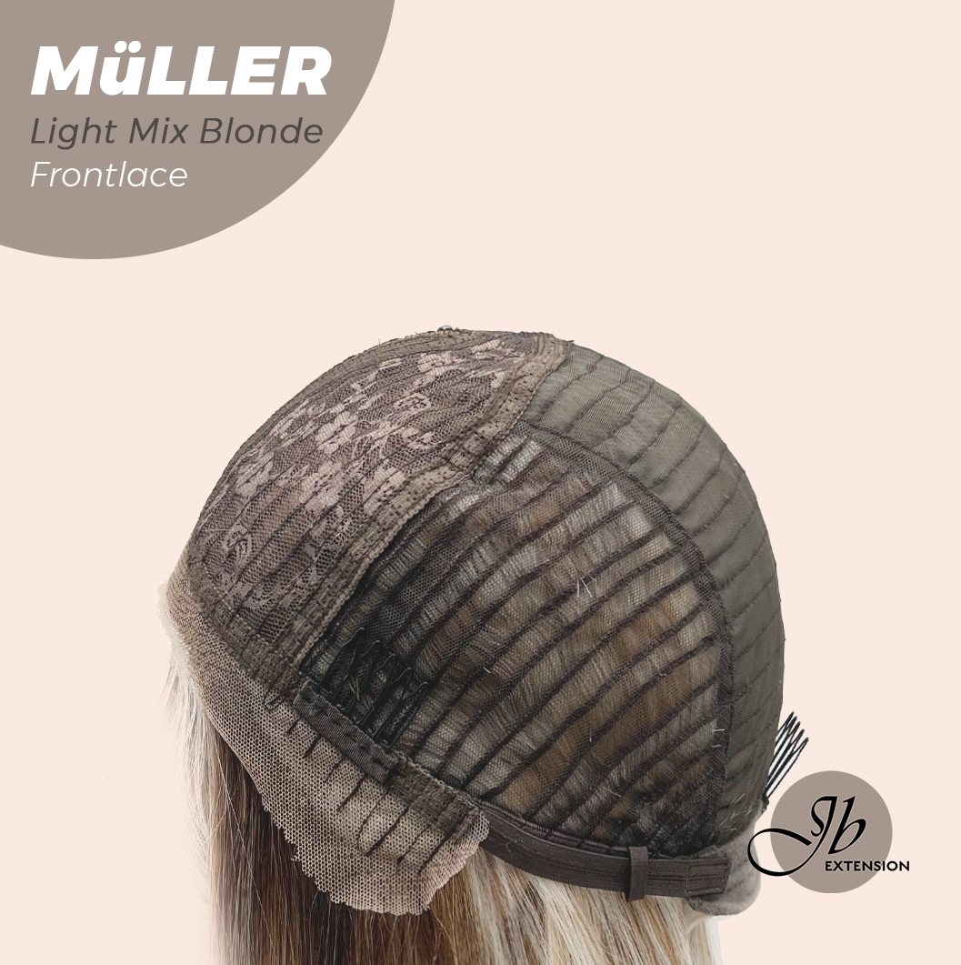JBEXTENSION 22 Inches Light Mix Blonde Pre-Cut Frontlace Glueless Wig MüLLER LIGHT MIX BLONDE