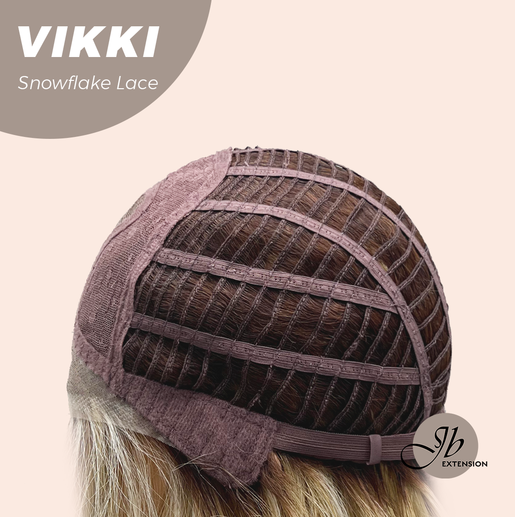 [FINAL SALE] JBEXTENSION 18 Inches Mix Blonde Long Pre-Cut T Part Snowflake Lace Frontlace Glueless Wig VIKKI【BENDY EAR TABS】
