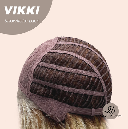 [FINAL SALE] JBEXTENSION 18 Inches Mix Blonde Long Pre-Cut T Part Snowflake Lace Frontlace Glueless Wig VIKKI【BENDY EAR TABS】