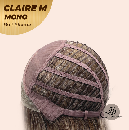 JBEXTENSION CLAIRE MONO Partial Monofilament Wig 22 Inches Bali Blonde Curly Partial Mono Lace Glueless Wig CLAIRE MONO BALI BLONDE【BENDY EAR TABS】