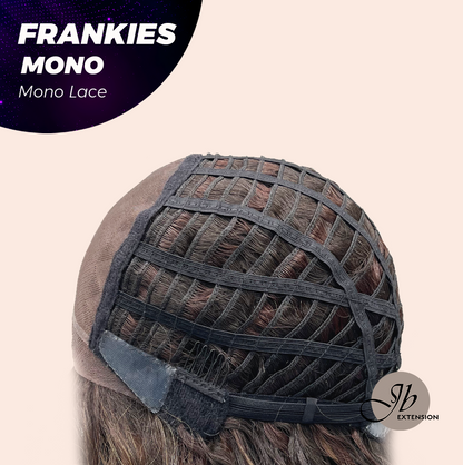 JBEXTENSION FRANKIES MONO Monofilament Handmade Wig 6X5 Full Monofilament Hand Tied Top Wig 19 Inches Dark Brown Highlight Curly Mono Lace Handmade Futura Fiber Glueless Black Sapphire Wig FRANKIES MONO【BENDY EAR TABS】