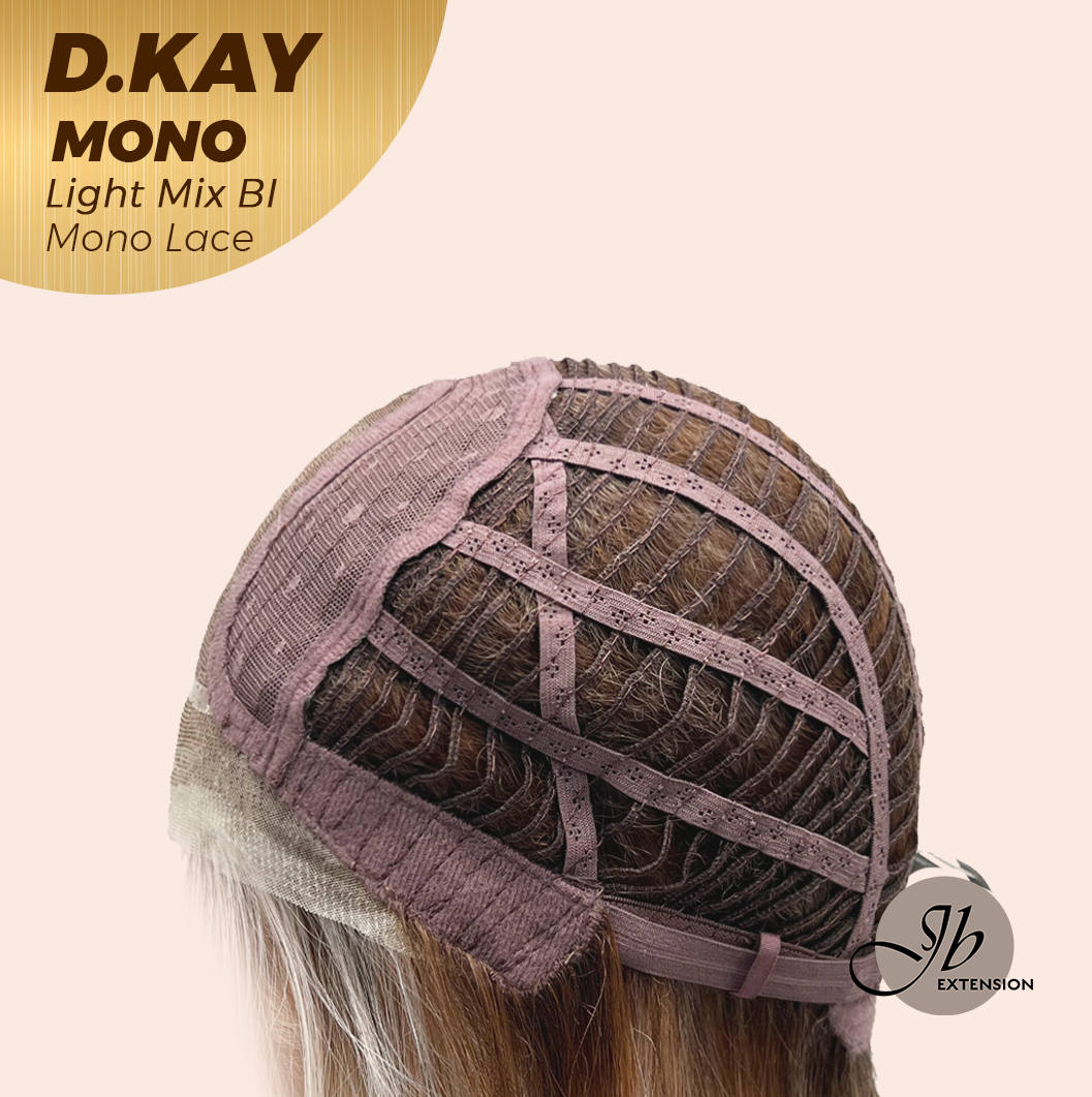 JBEXTENSION D.KAY MONO Partial Monofilament Wig 18 Inches Light Mix Blonde Partial Mono Lace Glueless Women Fashion Wig D.KAY MONO LIGHT MIX BLONDE【BENDY EAR TABS】