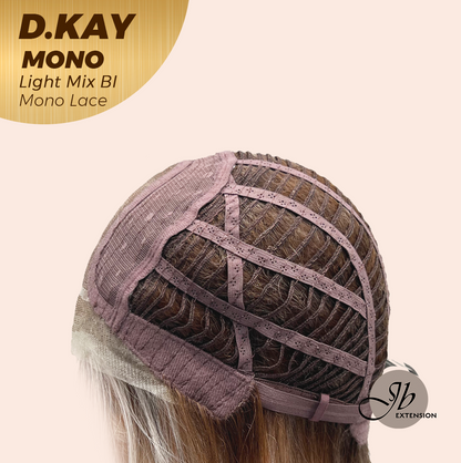 JBEXTENSION D.KAY MONO Partial Monofilament Wig 18 Inches Light Mix Blonde Partial Mono Lace Glueless Women Fashion Wig D.KAY MONO LIGHT MIX BLONDE【BENDY EAR TABS】