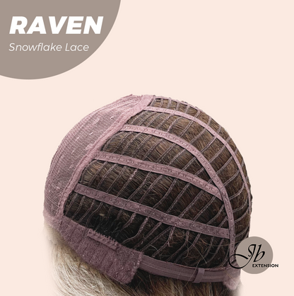 JBEXTENSION 12 Inches Ash Grey Pre-Cut Side Part Snowflake Lace Frontlace Glueless Wig RAVEN【BENDY EAR TABS】