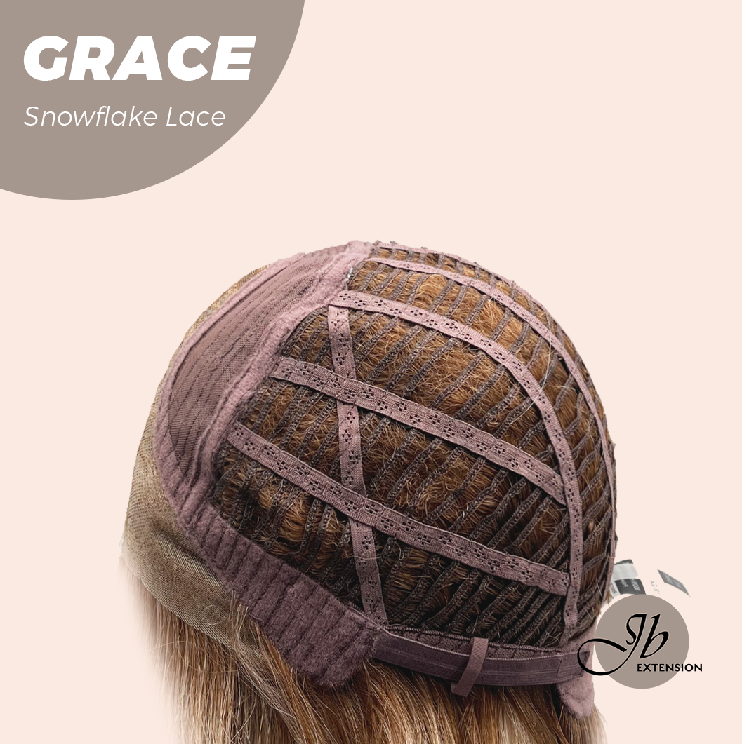 [FINAL SALE] JBEXTENSION 15 Inches Mix Blonde Wave Pre-Cut Arc Snowflake Lace Frontlace Glueless Wig GRACE【BENDY EAR TABS】