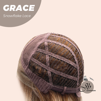 [FINAL SALE] JBEXTENSION 15 Inches Mix Blonde Wave Pre-Cut Arc Snowflake Lace Frontlace Glueless Wig GRACE【BENDY EAR TABS】