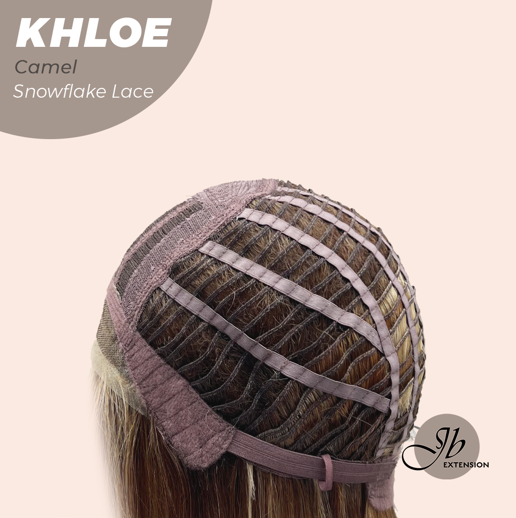 [FINAL SALE] JBEXTENSION 12 Inches Bob Cut Camel Pre-Cut Snowflake Lace Frontlace Glueless Wig KHLOE CAMEL【PERMATEASE】【BENDY EAR TABS】- M/L