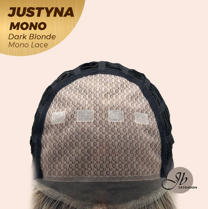 JBEXTENSION JUSTYNA MONO Monofilament Handmade Wig 6X5 Full Monofilament Hand Tied Top Wig 13 Inches Dark Blonde Mono Lace Wig with Anti-slip Silicone Strips Glueless Wig JUSTYNA MONO - DARK BLONDE【BENDY EAR TABS】