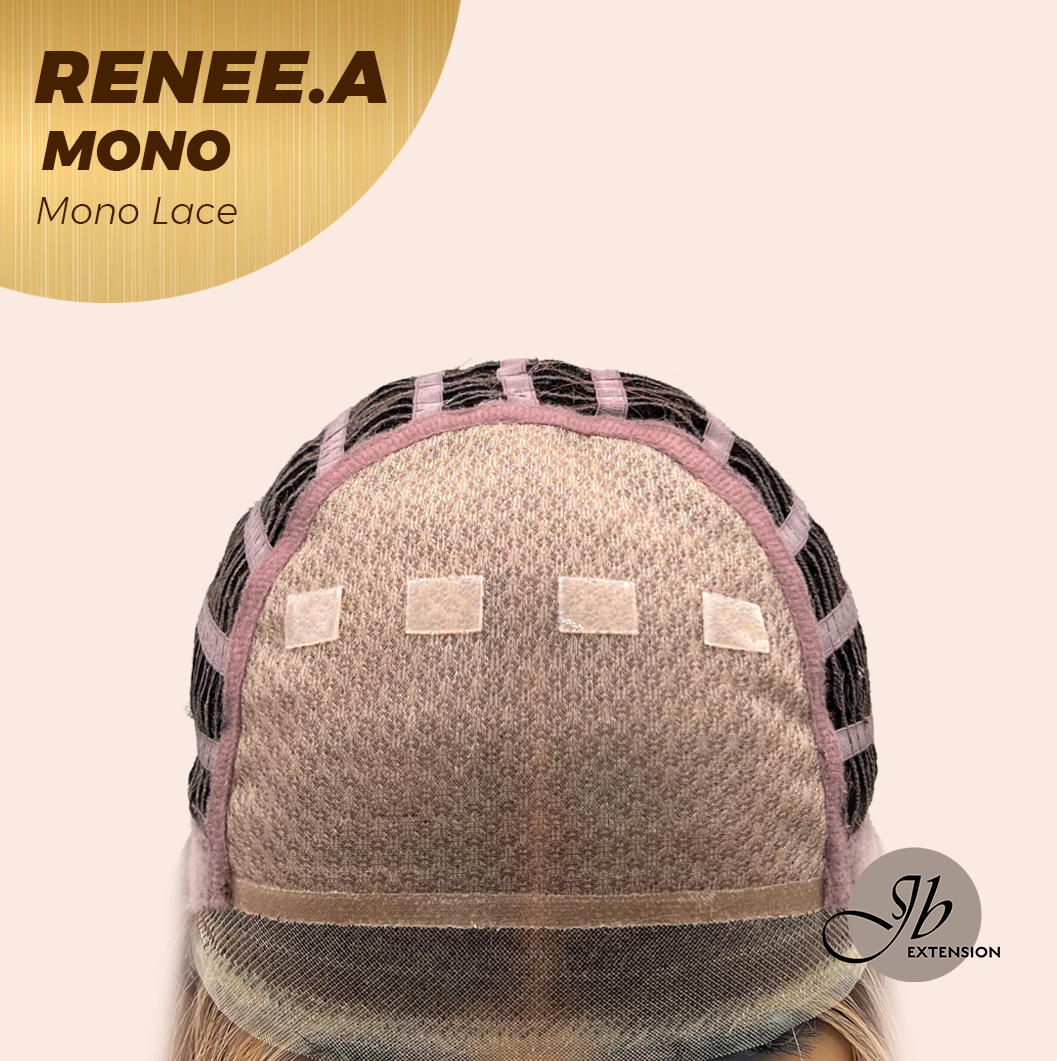 JBEXTENSION RENEE.A MONO Monofilament Handmade Wig 6X5 Full Monofilament Hand Tied Top Wig 22 Inches Cowboy Copper Mono Lace Wig With Anti-slip Silicone Strips Glueless Wig RENEE.A MONO【BENDY EAR TABS】