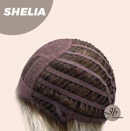 JBEXTENSION 18 Inches Wave White Blonde Women Fashion Full Machine Wig SHELIA【PLUS PERMATEASE】【BENDY EAR TABS】
