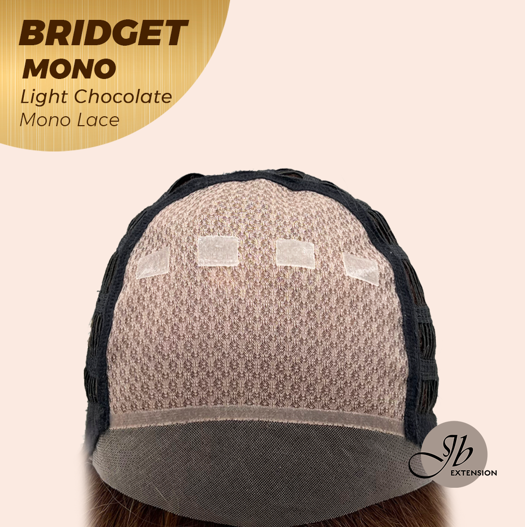 JBEXTENSION BRIDGET MONO Monofilament Handmade Wig 6X5 Full Monofilament Hand Tied Top Wig 15 Inches Light Chocolate Mono Lace Wig With Anti-slip Silicone Strips Glueless Wig BRIDGET MONO LIGHT CHOCOLATE【BENDY EAR TABS】