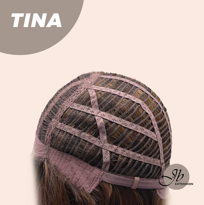[FINAL SALE] JBEXTENSION 18 Inches Brown Mocha Curly Women Fashion Full Machine Wig TINA【PLUS PERMATEASE】【BENDY EAR TABS】