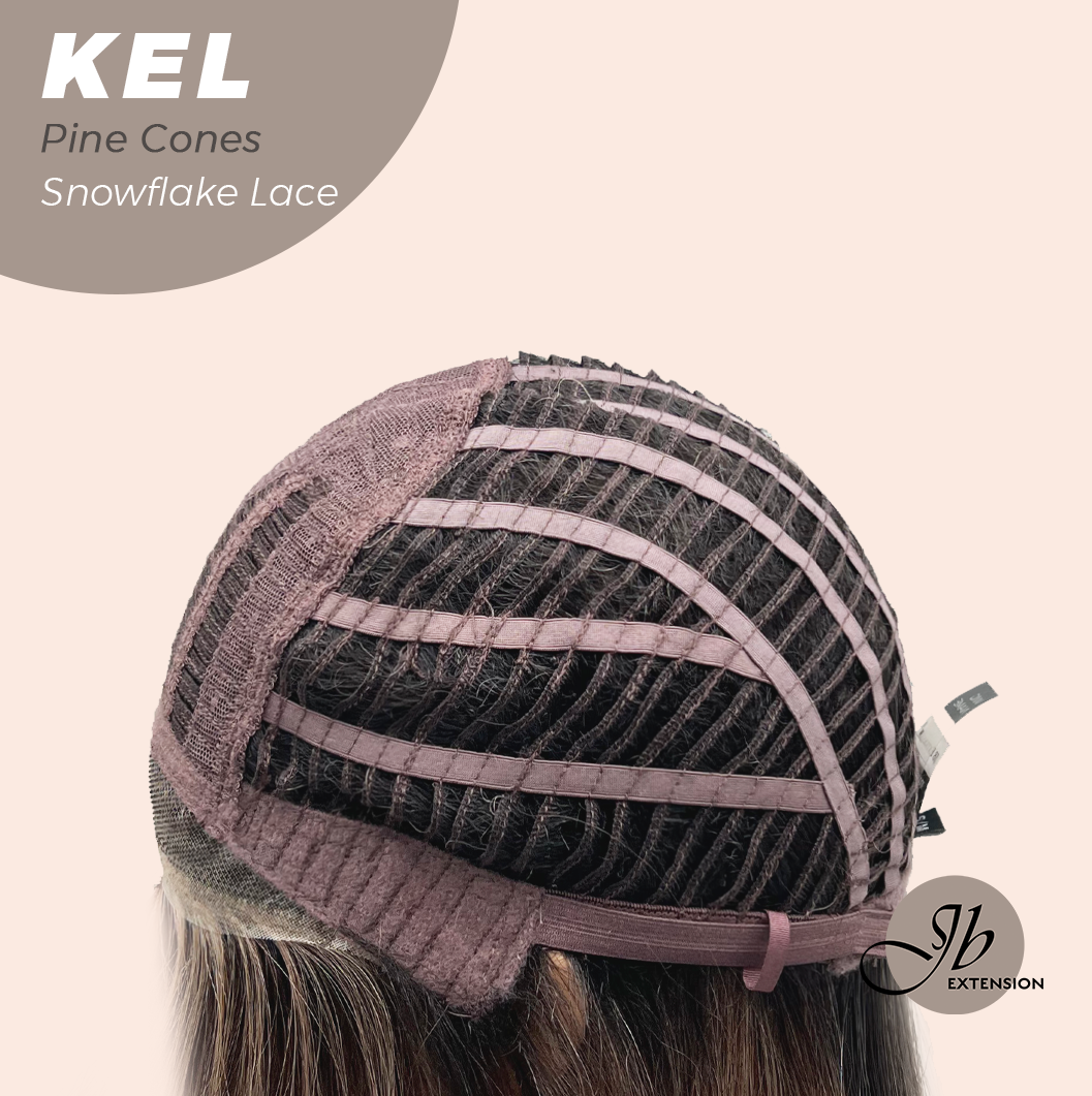 JBEXTENSION 22 Inches Pine Cones Pre-Cut Snowflake Lace Frontlace Glueless Wig KEL PINE CONES【PERMATEASE】【BENDY EAR TABS】- M/L