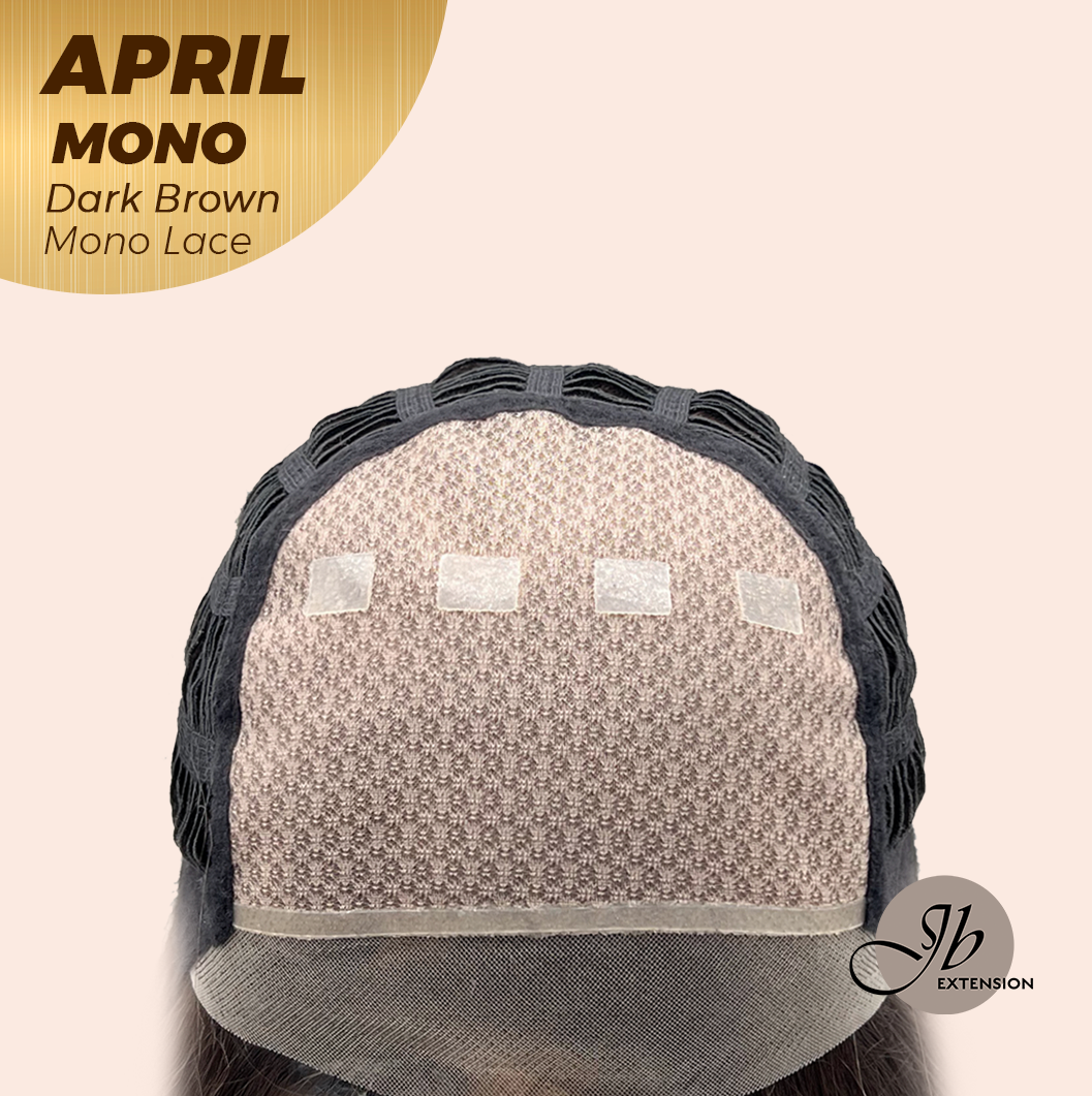 JBEXTENSION APRIL MONO Monofilament Handmade Wig 6X5 Full Monofilament Hand Tied Top Wig 18 Inches Dark Brown Mono Lace Wig With Anti-slip Silicone Strips Glueless Wig APRIL MONO DARK BROWN【BENDY EAR TABS】