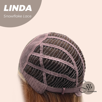JBEXTENSION 18 Inches Copper Pre-Cut Arc Snowflake Lace Frontlace Glueless Wig LINDA SNOWFLAKE【BENDY EAR TABS】