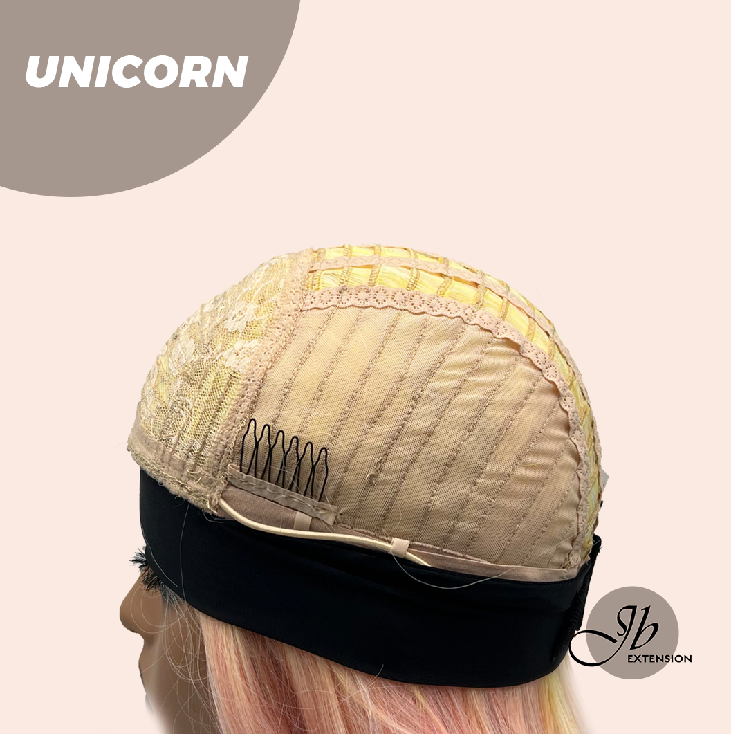 [FINAL SALE] JBEXTENSION 26 Inches Curly Rainbow Color with Tinsel Halloween Style Headband Wig UNICORN