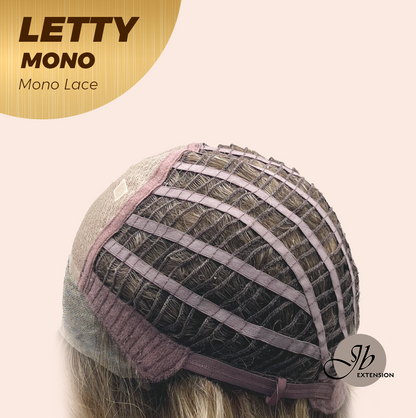 [FINAL SALE] JBEXTENSION LETTY MONO Monofilament Handmade Wig 6X5 Full Monofilament Hand Tied Top Wig 12 Inches Dark Blonde Curly Mono Lace Wig With Anti-slip Silicone Strips Glueless Wig LETTY MONO【BENDY EAR TABS】