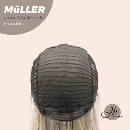 JBEXTENSION 22 Inches Light Mix Blonde Pre-Cut Frontlace Glueless Wig MüLLER LIGHT MIX BLONDE