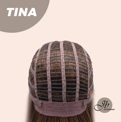 [FINAL SALE] JBEXTENSION 18 Inches Brown Mocha Curly Women Fashion Full Machine Wig TINA【PLUS PERMATEASE】【BENDY EAR TABS】