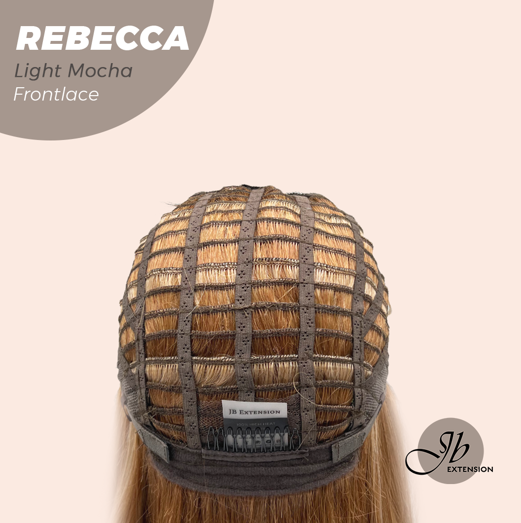 JBEXTENSION 20 Inches Long Light Mocha Women Pre-Cut Frontlace Glueless Wig REBECCA LIGHT MOCHA