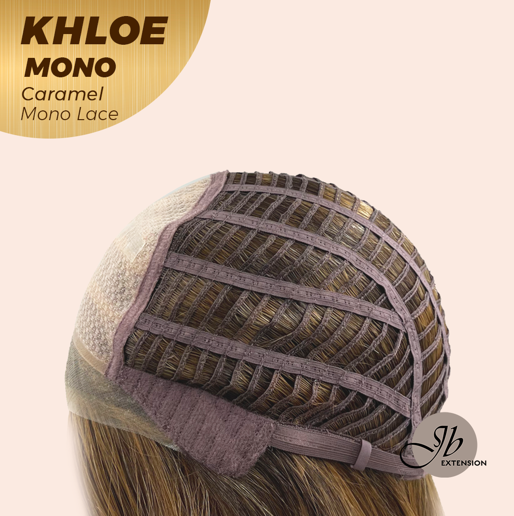 JBEXTENSION KHLOE MONO CARAMEL Monofilament Handmade Wig 6X5 Full Monofilament Hand Tied Top Wig 12 Inches Bob Cut Caramel Mono Lace Handmade Futura Fiber Wig With Anti-slip Silicone Strips Glueless Wig KHLOE MONO CARAMEL【BENDY EAR TABS】