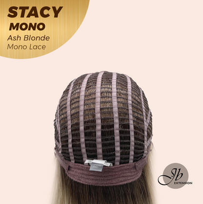 JBEXTENSION STACY MONO Monofilament Handmade Wig 6X5 Full Monofilament Hand Tied Top Wig 18 Inches Ash Blonde Mono Lace Wig with Anti-slip Silicone Strips Glueless Wig STACY MONO - ASH BLONDE【BENDY EAR TABS】