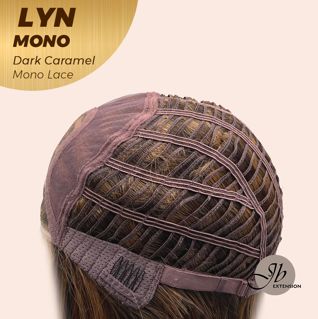 JBEXTENSION LYN DARK MONO Partial Monofilament Wig 17 Inches Dark Caramel Partial Mono Lace Glueless Wig LYN MONO DARK CARAMEL【BENDY EAR TABS】